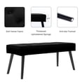 thumbnail image 5 of Foredo Velvet Upholstered Accent Bench, Modern Entryway Bench with Button Tufting and Solid Wood Legs, Indoor Bench for Bedroom Living Room, Black, 5 of 7