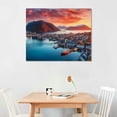 thumbnail image 2 of JRXY Colorful Sunset In Alesund Port Town On Western Coast Of Norway Poster Canvas Prints Wall Art For Home Office Decorations With Framed 20x16in, 2 of 4