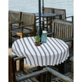 thumbnail image 2 of Navy Blue Striped Outdoor Tablecloth - 60 Inch Round Dining Table Cover, Navy Blue White Stripes Farmhouse Waterproof Outdoor Table Cloth with Umbrella Hole & Zipper for Picnic/Patio/Party, 2 of 5