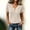 Beige, variant on Womens Short Sleeve Knit Sweater V Neck Button Cable Knit Texture Tops Casual Summer Solid Color Pullover Blouses