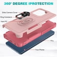 thumbnail image 4 of Rosebono Compatible With Motorola Moto G Stylus 2025 / Moto G Stylus 2026 Case, Hybrid Case With Adjustable Integrated Ring Kickstand (Pink), 4 of 5