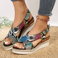thumbnail image 5 of Lovskoo 2024 Women's Wedge Espadrille Sandals Summer Bohemian Shoes Open Toe Ethnic Dressy Sandals Beach Shoes Multicolor, 5 of 9