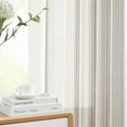 thumbnail image 4 of Curtainking Striped Linen Curtains 96 Inch Gray Farmhouse Rustic Curtains for Living Room Semi Sheer Back Tab Light Filtering Coastal Drapes for Bedroom Window Curtain 2 Panels, 4 of 9