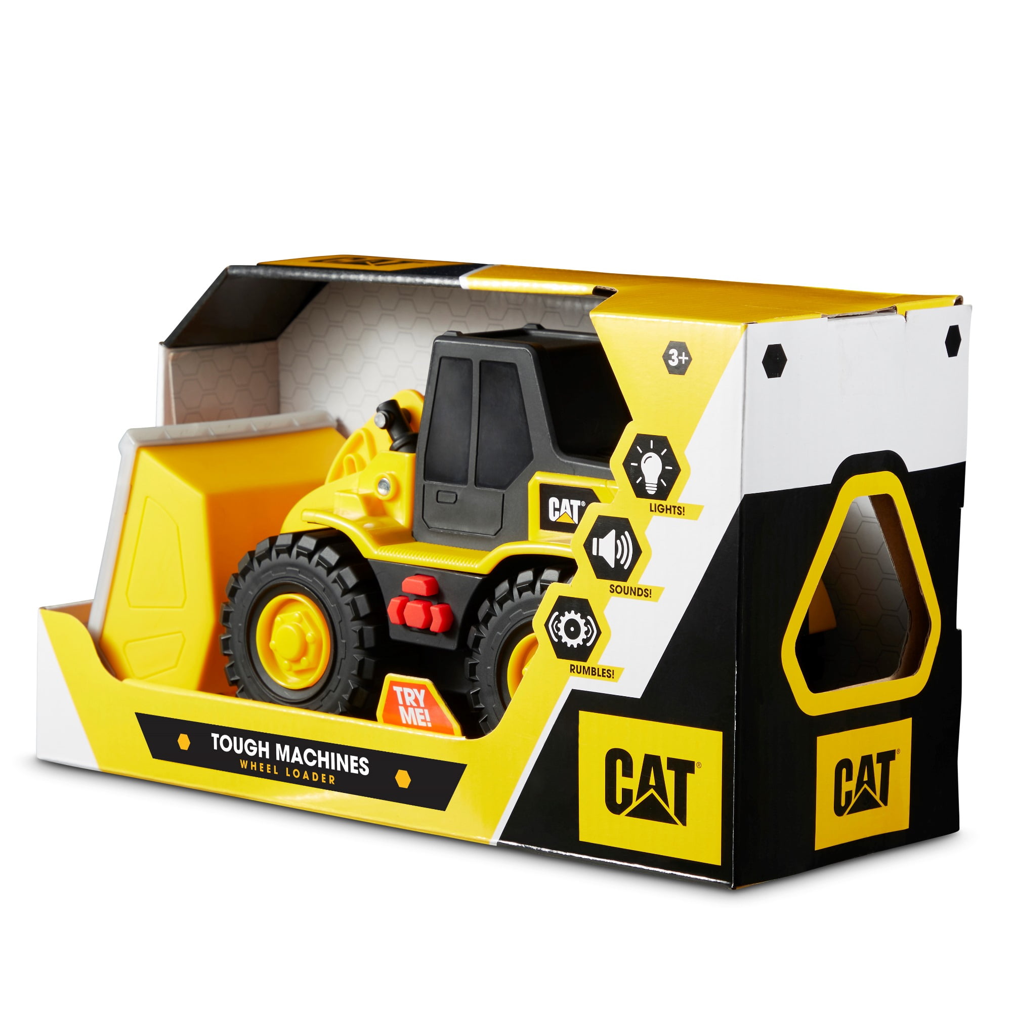 Caterpillar by Funrise Caterpillar, Cat Tough Rigs Confezione da 2 Veicolo da Costruzione, Colore Giallo, Nero, 82366
