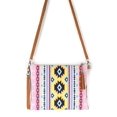 thumbnail image 4 of Womens Purse Aztec Fringe Messenger Bag Geometric Wristlet Tassel Pink Yellow Cross Body Hipster, 4 of 5