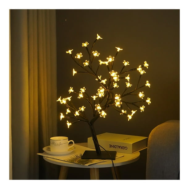 Lámpara LED de Mesa Para Árbol de Bonsái, Lámpara de Árbol USB, Decoración de Dormitorio de NaviDad, Luz Nocturna