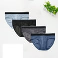thumbnail image 4 of USNSM Men's Underwear Shorts Solid Color Ice Silk Breathable Summer Underwear Mid Waist Mesh Briefs Multicolor XXL, 4 of 8