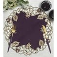 thumbnail image 2 of Gold Lace Plum Doilies Set of 8 - Round Placemats European Embroidery for Fall Autumn Thanksgiving Season Dining Table Home Decor Wedding - 15 inches - The Tarantino Collection, 2 of 8