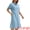 Light Blue, variant on Midi Denim Short Sleeve Button Down Tunic Jean Dress M Light Blue