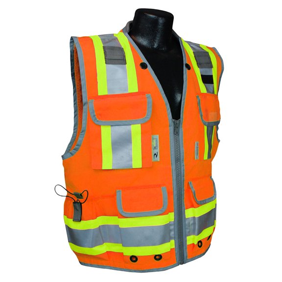 Radians Heavy-Duty Class 2 Two-Tone Engineer Vest - SV55-2ZGD High Vis Orange M