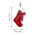 thumbnail image 3 of Tuvgenk Christmas Stockings Velvet Stockings Red Quilted with Plaid Bow White Cuff 18.11 inch Large Hanging Sock for Family Fireplace Xmas Tree Decor, 3 of 9