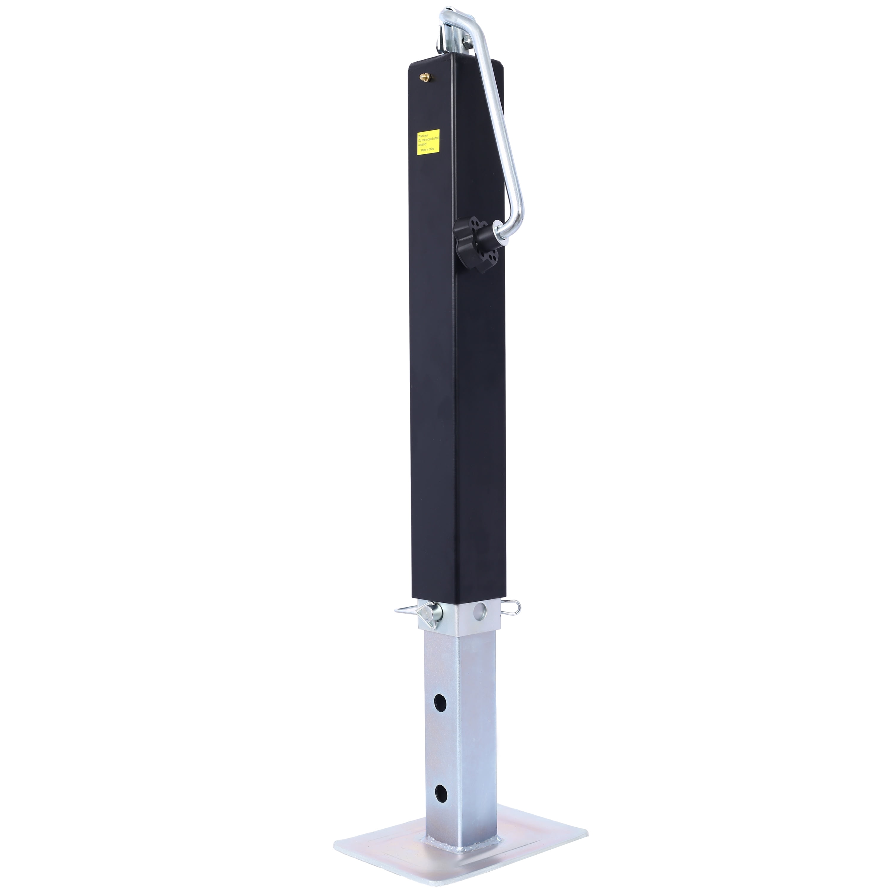 8,000 lbs Top Wind Weld-On Square Tube Drop Leg Jack, Black