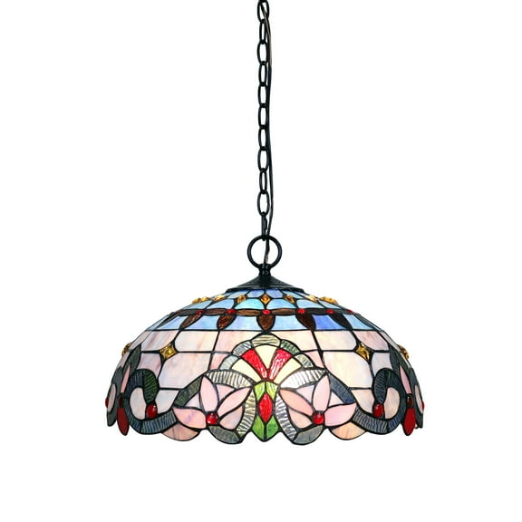 Radiance Goods Tiffany-Style 2 Light Victorian Ceiling Pendant Fixture 18" Shade