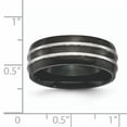 thumbnail image 5 of Titanium Grooved 8mm Black IP-plated Brushed & Polished Band, 5 of 10