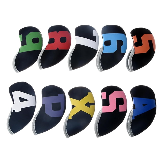 Ethern 10 Pieces Golf Club Cover Protector Lightweight Scratchproof Easy Identification Black
