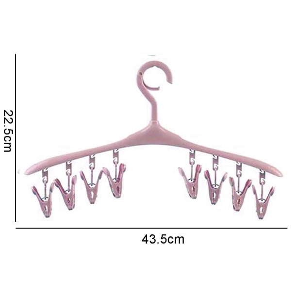 Wosthever Percha de plástico para ropa, percha para abrigos, almacenamiento de ropa, percha de secado con 8 Clips Almacenamiento y organización del hogar Wosthever HA022750-00