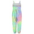 thumbnail image 2 of Odeerbi 1-6 Years Toddler Girls Summer Jumpsuit Tie-Dye Camisole Romper Casual Breathable Comfortable Overalls Strap Bib Overall Pants Playsuit, 2 of 2