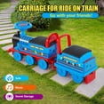 thumbnail image 6 of JOYLDIAS Blue 6V Kids Electric Ride on Train Toddlers Age 1-3 Boys Girls w/Curved Tracks,Carriage,Songs,Lights,Horns,Storage, 6 of 17