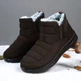 thumbnail image 5 of Botines de moda de Color sólido, botas de nieve de invierno para hombre, zapatos cálidos de algodón para exteriores, botas informales con plataforma cómoda, 5 of 5