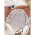 thumbnail image 6 of Suealasg Baby Girl Boy Sweater Long Sleeve Stripe Print Knit Pullover 6M 1T 2T 3T Toddler Girl Boy Fall Warm Loose Knitwear, 6 of 7