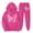 128-Hot Pink, variant on HSHMT Suits for Women 2 Piece Women's 2 Piece Outfits Butterfly Print Hoodies Pullover Sweatshirt Sweatsuits Joggers Pants With Pockets