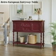 thumbnail image 4 of CBJCBJ 42" Farmhouse Console Table , 2 Drawer Narrow Long Entryway Table with Open Storage Shelf , for Living Room,Red, 4 of 9