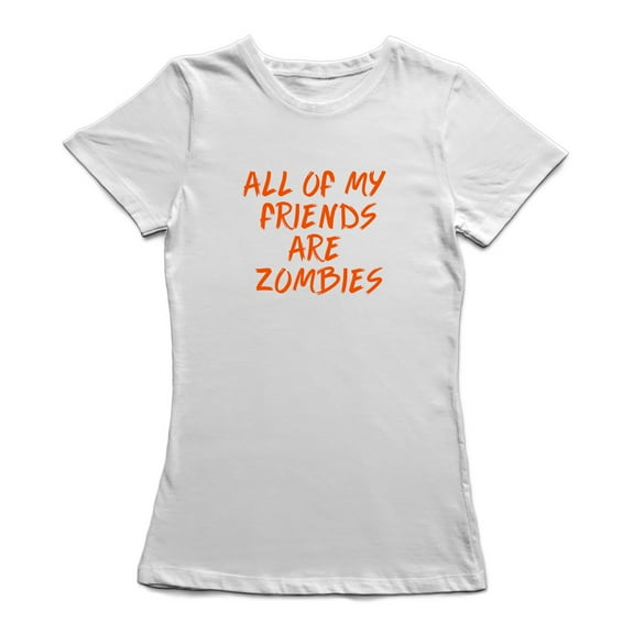 All Of My Friends Are Zombies Graphic Women White T-Shirt, Female XX-Large