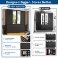 thumbnail image 3 of ChVans 75" Tall 4 Doors Armoire Wardrobe Closet with 3 Drawers and Mirror, Large Wardrobe Closet for Bedroom with LED Lights, Wooden Armoire Storage Cabinet with Hanging Rod, Black, 3 of 12