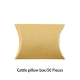 thumbnail image 2 of Kearding 50 Uds. Funda de almohada de papel caja de regalo boda para almacenamiento de dulces cajas de bolsas joyería manualidades regalo Funda de almohada amarilla, 2 of 6