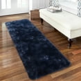 thumbnail image 2 of HOMERRY Plush Polyester Shag Area Rug 2'x 8' Fluffy Runner Rug Plush Decorative Runner Rug for Indoor Home Floor Carpet, Tie-dye Navy, 2 of 6