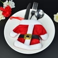 thumbnail image 3 of 6 piezas Navidad Santa Claus pantalones cubiertos bolsas cubiertas Navidad vajilla decoración Wdftyju Para estrenar, 3 of 6