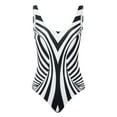 thumbnail image 4 of Huesdet Women Sexy Tummy Control One Piece Swimsuits Halter Push Up Bathing Suits[White,L], 4 of 5