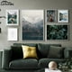 thumbnail image 3 of Paisaje de bosque de nieve nórdica, cartel de ciervos, Animal, lago, barco, hojas de Navidad, montaña, nieve, impresiones, pintura, decoración de imagen natural, 3 of 4