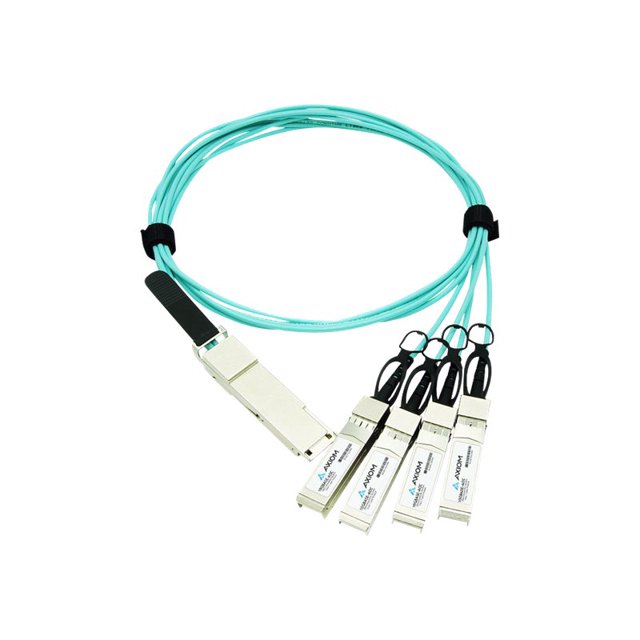 Axiom - Câble de Fixation direct Base-AOC 40g - QSFP+ à SFP+ - 7 m - Fibre Optique - Actif
