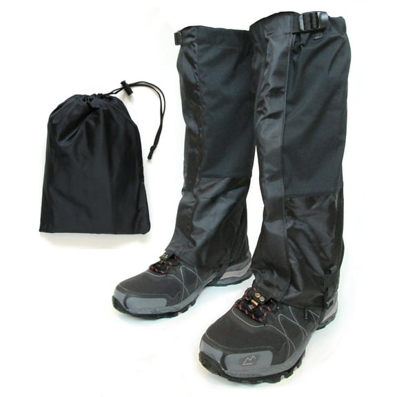 Hiking Gaiter - Waterproof Leg Gaiters for Women and Men - Nylon Lightweight Hiking Gaiters with Storage Bag - Black