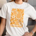 thumbnail image 3 of Smartprints Tropical Energy Pineapple Floral Women's T-Shirt White, Cotton, L, 3 of 4