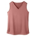 thumbnail image 3 of MIXUE Tank Top for Women Summer Solid Color V Neck Wide Strap Ice Silk Loose Fit Basic Sleeveless Layering Camisole Vest Activewear,Red,XXXXL, 3 of 3