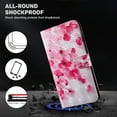 thumbnail image 6 of Case for Motorola Moto E22 Case Wallet with Card Holders - Lovely Colorful Pattern PU Leather Flip Phone Case TPU Shell Folio Cover Women Men for Motorola Moto E22 Cherry Blossoms, 6 of 7