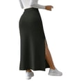 thumbnail image 5 of WBQ Women's Side Slit Ribbed Knit Bodycon High Waisted Casual Long Skirts, 5 of 7