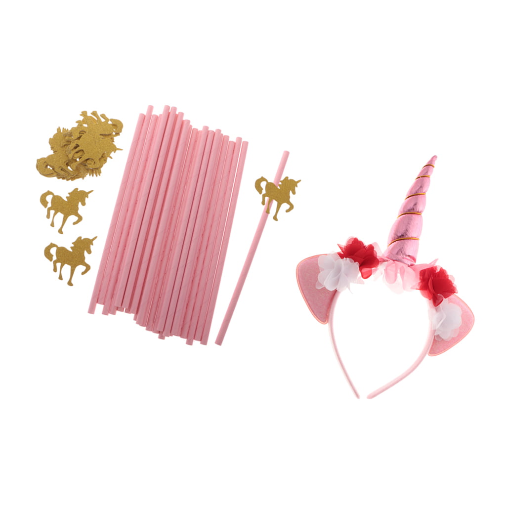 PINK UNICORN HORSE PAPER PARTY STRAWS GIRLS PROM  PARTY KIDS STRAWS 25/50/250 