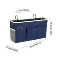 thumbnail image 3 of Hovmgk Bedside Storage Basket, Hanging Bedside Organizer for Bunk Beds & Dorm Rooms, Canvas Fabric Storage Bag with Multiple Pockets, Easy Installation for Convenient Use, Blue, Green, P-ink, 3 of 6