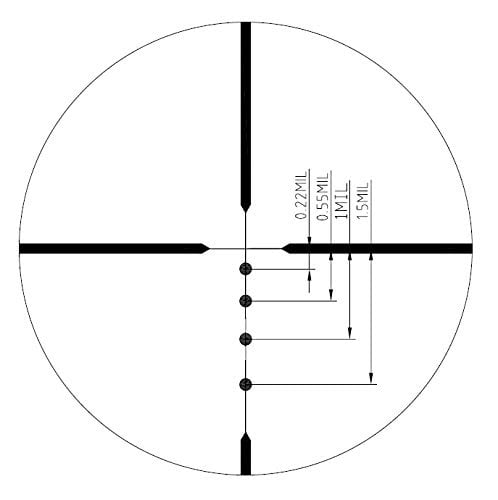 Barra Optics ft 2-10x44 Mildot Reticle Riflescope, Black