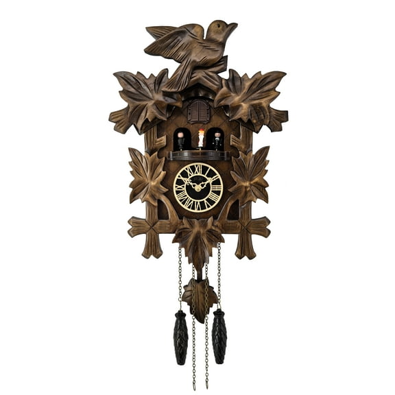 DomIQ Quartz Traditional German Design Black Forest Cuckoo Clock, Handcrafted, Musical