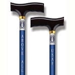 Alex Orthopedic U.S. Air Force Height Adjustable Aluminum Walking Cane with Wood Handle - Patriotic Walking Stick with Safety Locking Silencer - 300lbs Weight Capacity