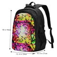thumbnail image 5 of Wukai Colorful Tie Dye Stained Glass 3 Travel Laptop Backpack: Business Water-Resistant Bag with USB Charging Port, Ideal College Backpack for Men & Women, 5 of 6