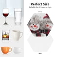 thumbnail image 6 of Lsque Christmas Snowman With Hat Pattern 4" Drink Coasters Set of 4, PVC Leather Absorbent Coasters, Table Coaster Set Decorative Coffee Cup Coasters Housewarming Gift -Hexagon, 6 of 6