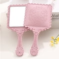 thumbnail image 3 of Retro pattern square mirror round mirror portable handle mirror, 3 of 5