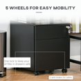 thumbnail image 4 of Black Lockable Steel File Cabinet on Wheels - A4/Letter/Legal Size Storage for Home or Office - Durable Metal Filing Cabinet with Pencil Tray & Security Lock, 4 of 7