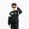 thumbnail image 5 of Gibobby Tirantes Para&nbsp;Camisa Niños y niños pequeños Sudadera de manga larga con estampado de Cuello redondo de algodón Tops Traje de otoño Sudaderas(Negro, 6-7 Años), 5 of 5