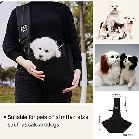 Dog and Cat Sling Carrier  Dog Carriers for Small Dogs  Soft Material Bag  Easy to Clean and Non-Sticky  Fashionable and Sporty  for Outdoor Travel Gray